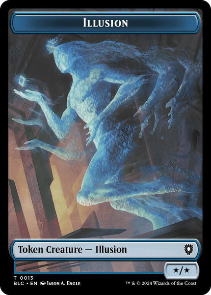 Illusion // Goblin Double-Sided Token trading card from Commander: Bloomburrow Illusion // Goblin Double-Sided Token - Commander: Bloomburrow Magic: The Gathering trading card