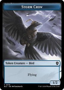 Storm Crow // Frog Lizard Double-Sided Token - Commander: Bloomburrow (BLC) #18 // 28 - Token Magic: The Gathering Trading Card