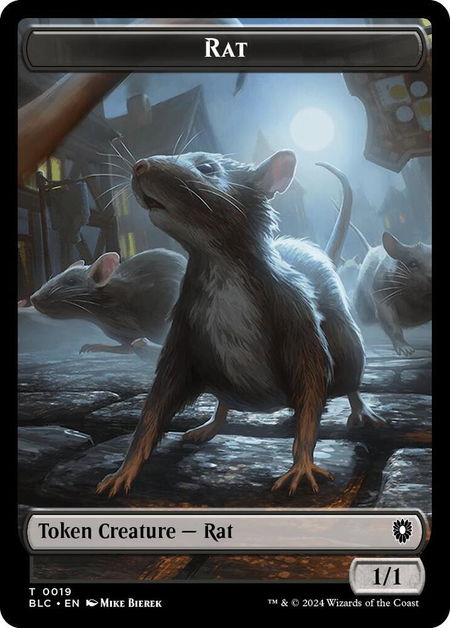 Rat // Raccoon Double-Sided Token - Commander: Bloomburrow Magic: The Gathering trading card