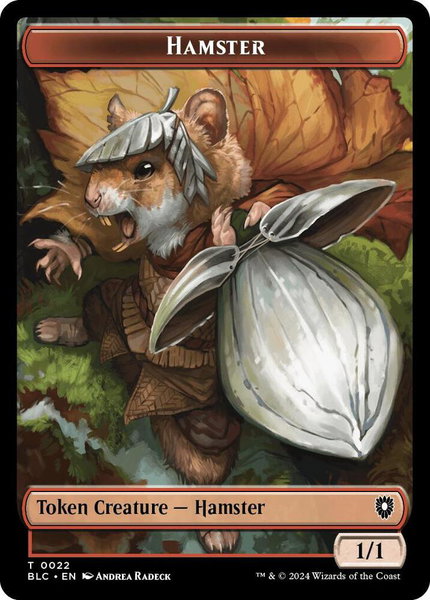 Hamster // Beast (0024) Double-Sided Token trading card from Commander: Bloomburrow Hamster // Beast (0024) Double-Sided Token - Commander: Bloomburrow Magic: The Gathering trading card