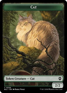 Cat // Beast (0025) Double-Sided Token - Commander: Bloomburrow (BLC) #26 // 25 - Token Magic: The Gathering Trading Card