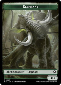 Elephant // Squid Double-Sided Token - Commander: Bloomburrow (BLC) #27 // 17 - Token Magic: The Gathering Trading Card