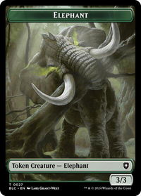 Elephant // Squid Double-Sided Token - Commander: Bloomburrow (BLC) #27 // 17 - Token Magic: The Gathering Trading Card