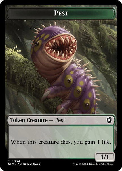 Pest // Shapeshifter Double-Sided Token trading card from Commander: Bloomburrow Pest // Shapeshifter Double-Sided Token - Commander: Bloomburrow Magic: The Gathering trading card
