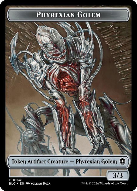 Phyrexian Golem // Faerie Double-Sided Token - Commander: Bloomburrow Magic: The Gathering trading card