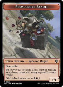 Prosperous Bandit // Treasure Double-Sided Token - Commander: Bloomburrow (BLC) #23 // 29 - Token Magic: The Gathering Trading Card