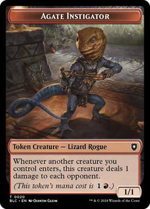 Agate Instigator // Rabbit Double-Sided Token - Commander: Bloomburrow (BLC) #20 // 3 - Token Magic: The Gathering Trading Card