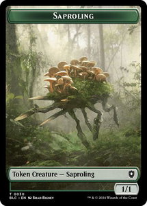 Saproling // Treasure Double-Sided Token - Commander: Bloomburrow (BLC) #30 // 29 - Token Magic: The Gathering Trading Card