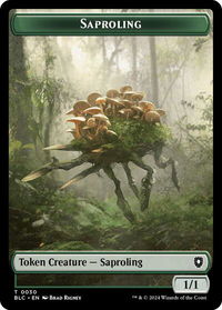 Saproling // Treasure Double-Sided Token - Commander: Bloomburrow (BLC) #30 // 29 - Token Magic: The Gathering Trading Card
