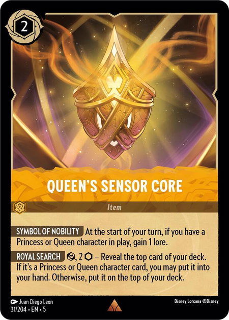 Queen's Sensor Core - Shimmering Skies Disney Lorcana trading card