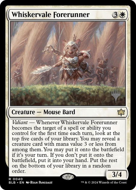 Whiskervale Forerunner - Promo Pack: Bloomburrow Magic: The Gathering trading card