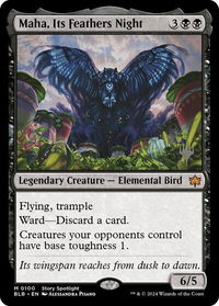 Maha, Its Feathers Night - Promo Pack: Bloomburrow (PPBLB) #100p - Mythic Magic: The Gathering Trading Card