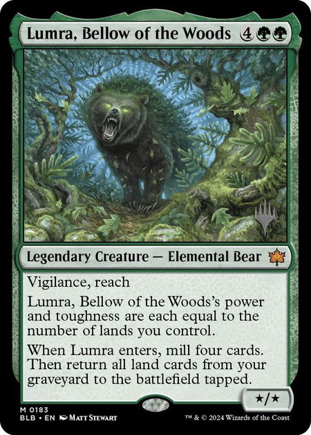 Lumra, Bellow of the Woods - Promo Pack: Bloomburrow Magic: The Gathering trading card