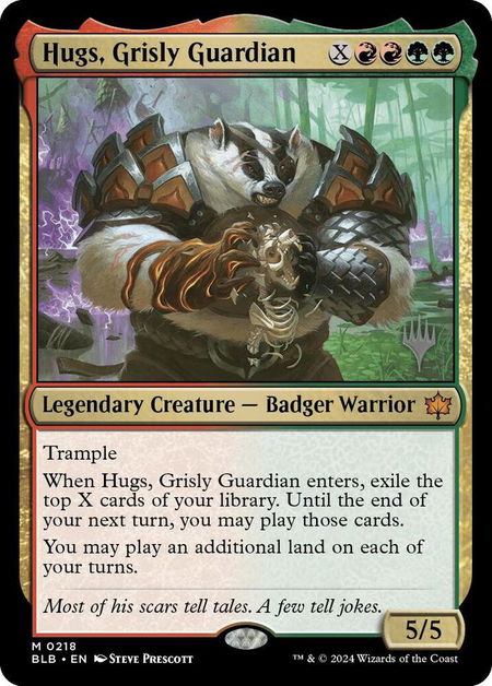 Hugs, Grisly Guardian - Promo Pack: Bloomburrow Magic: The Gathering trading card