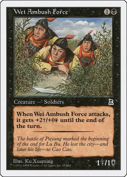 Wei Ambush Force trading card from Portal Three Kingdoms Wei Ambush Force - Portal Three Kingdoms Magic: The Gathering trading card