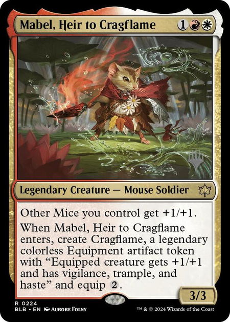 Mabel, Heir to Cragflame - Promo Pack: Bloomburrow Magic: The Gathering trading card