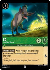 Ed - Laughing Hyena - Shimmering Skies (5) #74/204 - Common Disney Lorcana Trading Card