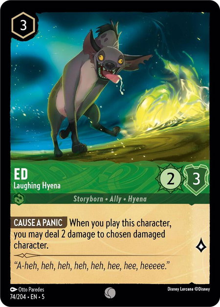 Ed - Laughing Hyena - Shimmering Skies Disney Lorcana trading card
