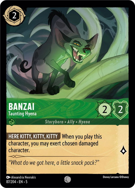 Banzai - Taunting Hyena - Shimmering Skies Disney Lorcana trading card