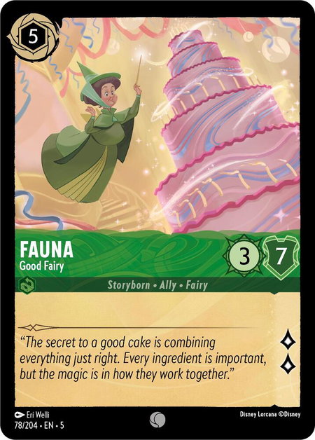 Fauna - Good Fairy - Shimmering Skies Disney Lorcana trading card