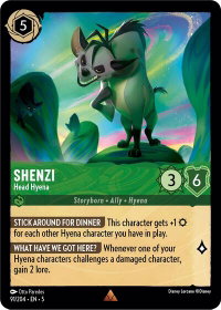 Shenzi - Head Hyena - Shimmering Skies (5) #91/204 - Rare Disney Lorcana Trading Card