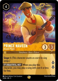 Prince Naveen - Ukulele Player - Shimmering Skies (5) #3/204 - Legendary Disney Lorcana Trading Card