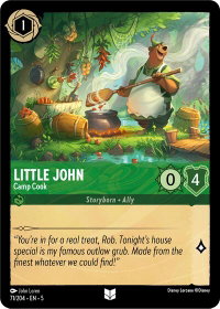 Little John - Camp Cook - Shimmering Skies (5) #71/204 - Uncommon Disney Lorcana Trading Card