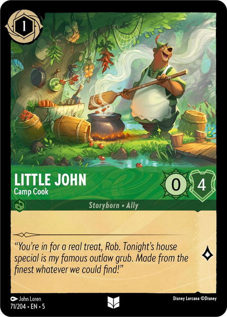 Little John - Camp Cook - Shimmering Skies Disney Lorcana trading card