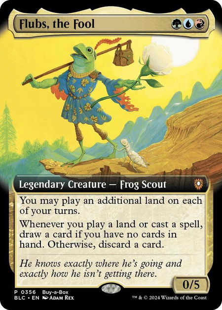 Flubs, the Fool (Extended Art) - Buy-A-Box Promos Magic: The Gathering trading card