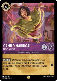 Camilo Madrigal - Family Copycat - Shimmering Skies (5) #58/204 - Legendary Disney Lorcana Trading Card