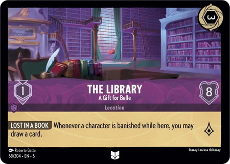The Library - A Gift for Belle - Shimmering Skies Disney Lorcana trading card