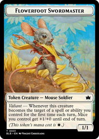 Flowerfoot Swordmaster Token - Bloomburrow (BLB) #1 - Token Magic: The Gathering Trading Card