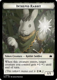 Intrepid Rabbit Token - Bloomburrow (BLB) #2 - Token Magic: The Gathering Trading Card