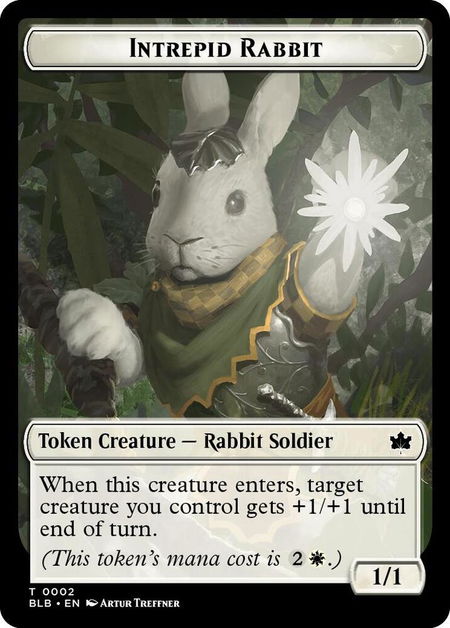 Intrepid Rabbit Token - Bloomburrow Magic: The Gathering trading card