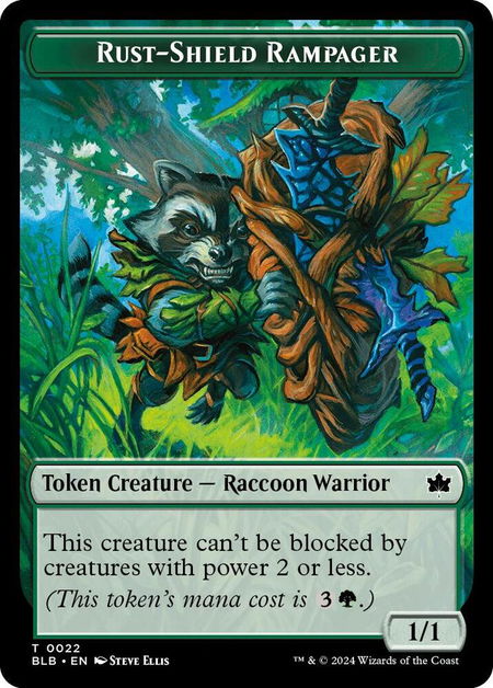 Rust-Shield Rampager Token - Bloomburrow Magic: The Gathering trading card