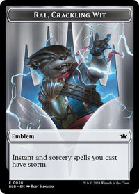 Emblem - Ral, Crackling Wit - Bloomburrow (BLB) #30 - Token Magic: The Gathering Trading Card