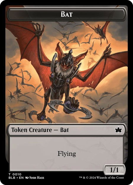 Bat // Intrepid Rabbit Double-Sided Token - Bloomburrow Magic: The Gathering trading card