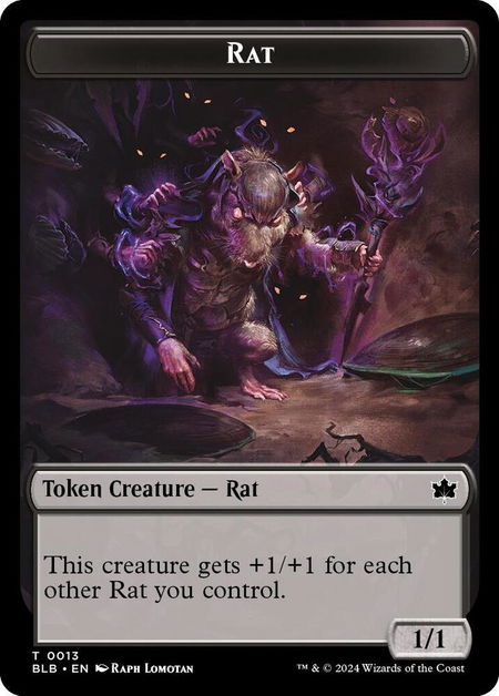 Rat // Splash Lasher Double-Sided Token - Bloomburrow Magic: The Gathering trading card
