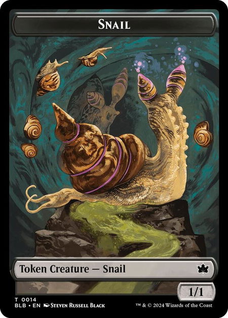 Snail // Thundertrap Trainer Double-Sided Token trading card from Bloomburrow Snail // Thundertrap Trainer Double-Sided Token - Bloomburrow Magic: The Gathering trading card