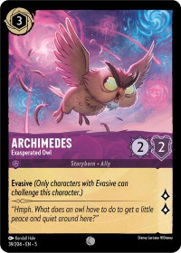 Archimedes - Exasperated Owl - Shimmering Skies (5) #39/204 - Common Disney Lorcana Trading Card