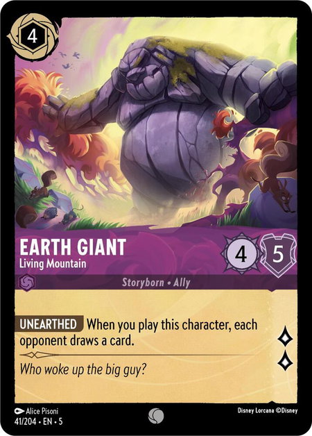 Earth Giant - Living Mountain - Shimmering Skies Disney Lorcana trading card