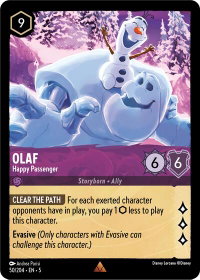 Olaf - Happy Passenger - Shimmering Skies (5) #50/204 - Rare Disney Lorcana Trading Card