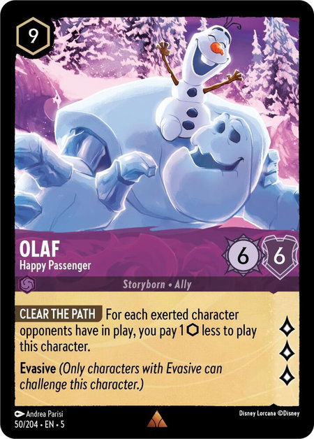 Olaf - Happy Passenger - Shimmering Skies Disney Lorcana trading card