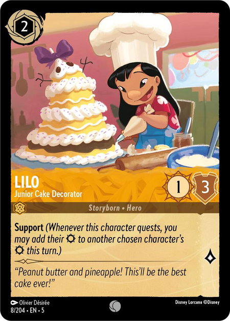 Lilo - Junior Cake Decorator - Shimmering Skies Disney Lorcana trading card