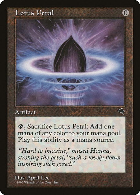 Lotus Petal trading card from Tempest Lotus Petal - Tempest Magic: The Gathering trading card