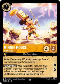 Minnie Mouse - Drum Major - Shimmering Skies (5) #15/204 - Super Rare Disney Lorcana Trading Card