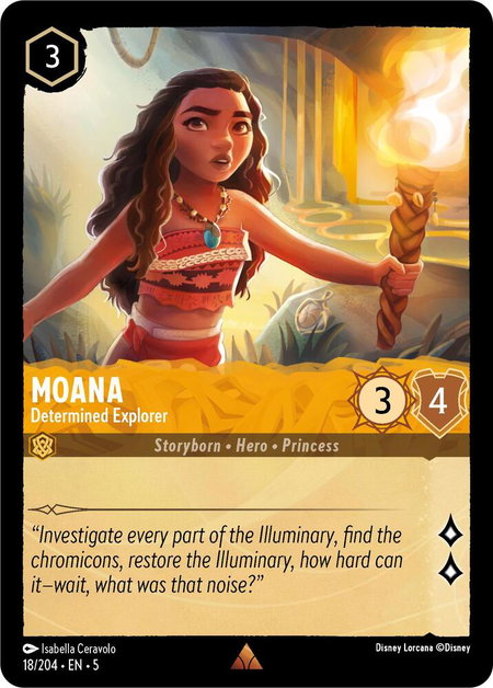 Moana - Determined Explorer - Shimmering Skies Disney Lorcana trading card