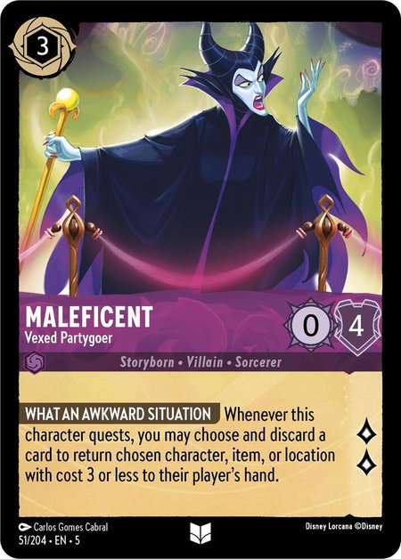Maleficent - Vexed Partygoer - Shimmering Skies Disney Lorcana trading card