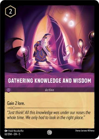 Gathering Knowledge and Wisdom - Shimmering Skies (5) #62/204 - Common Disney Lorcana Trading Card