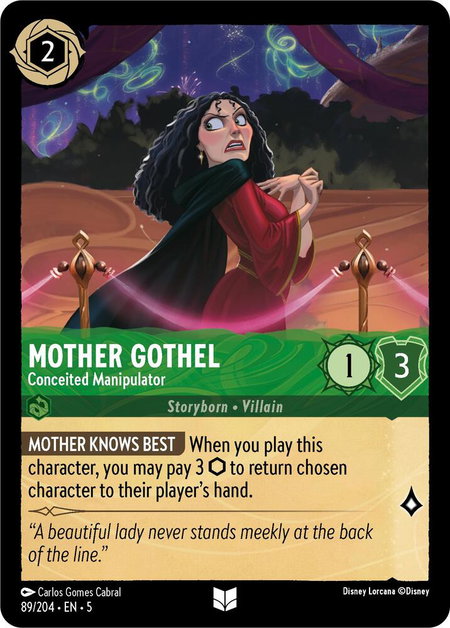 Mother Gothel - Conceited Manipulator - Shimmering Skies Disney Lorcana trading card
